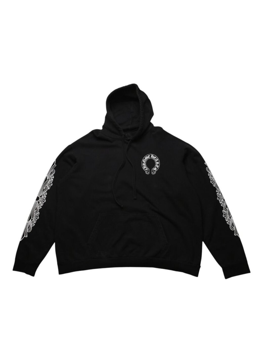 Chrome Hearts Horseshoe & Floral Cross Pullover Hoodie Logo Scroll Label SW XXL